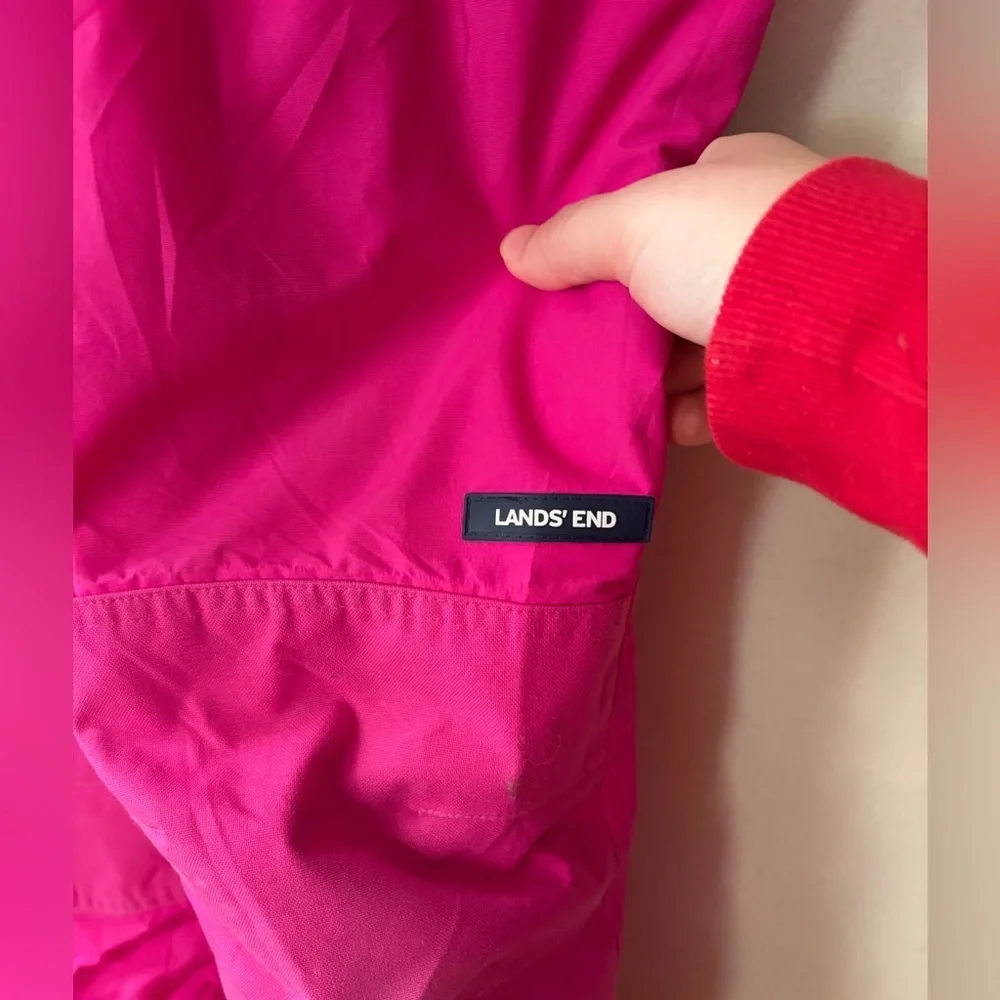 Kids Lands End snow pants suit skiing snowboarding size 10 hot pink